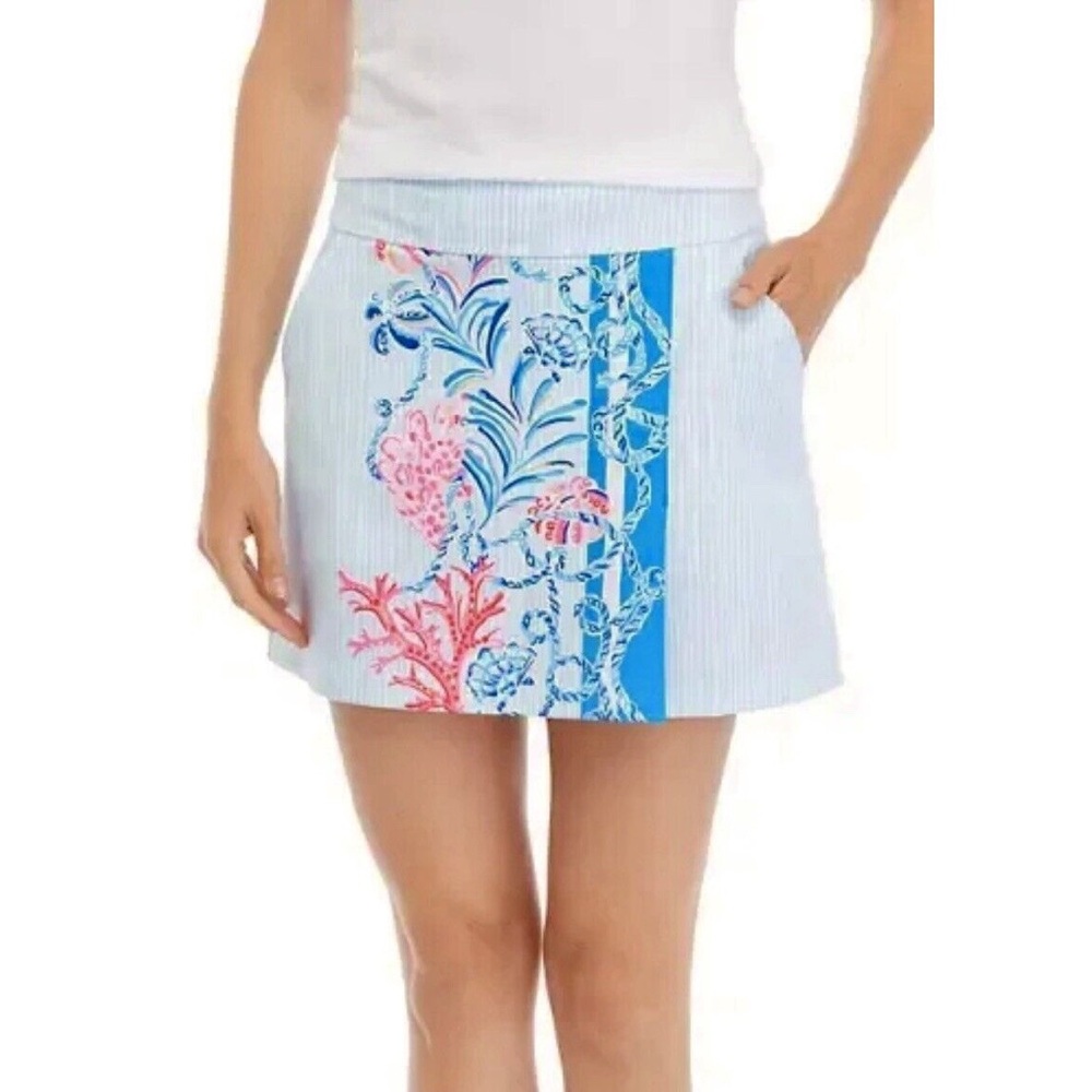 Lilly Pulitzer Blue and Pink Skater Mini Skort Resort Wear